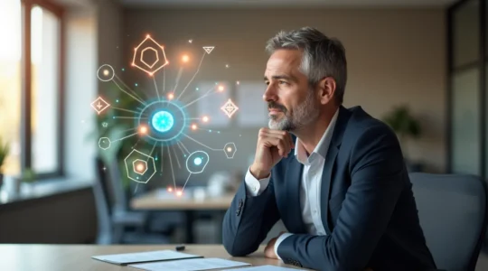 Chef de projet réfléchissant aux solutions informatiques pour son entreprise