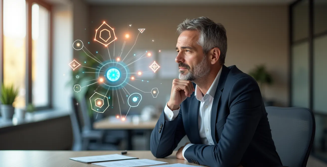 Chef de projet réfléchissant aux solutions informatiques pour son entreprise