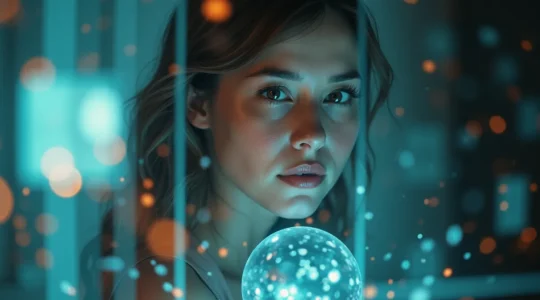 Illustration d'une personne protégeant ses données numériques avec des symboles de sécurité et de confidentialité